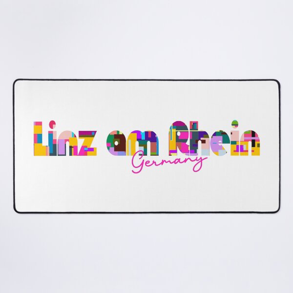 Item preview, Linz am Rhein, Germany, Vibrant Abstract City Typography Art designed and sold by Wanderful-roads.