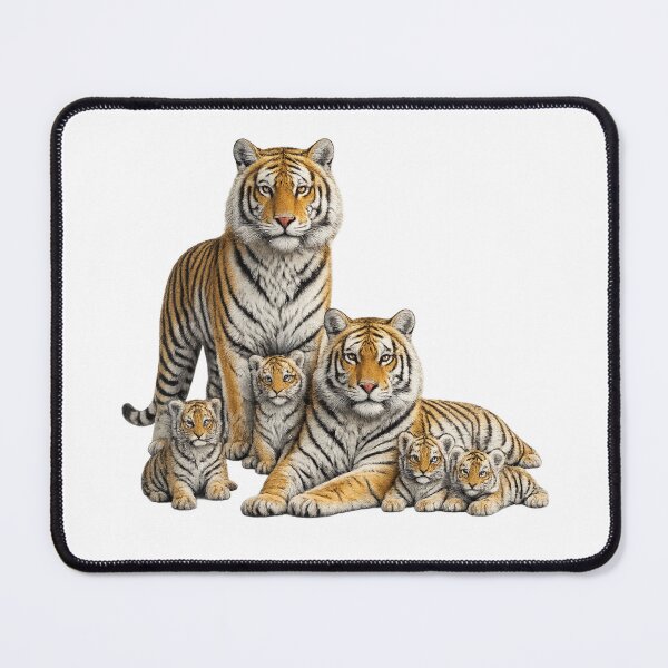 Item preview, Realistic Bengal Tiger Family – Majestic Wildlife Art designed and sold by SmikiM.