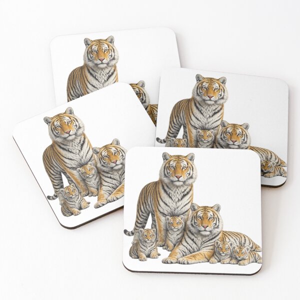 Item preview, Realistic Bengal Tiger Family – Majestic Wildlife Art designed and sold by SmikiM.