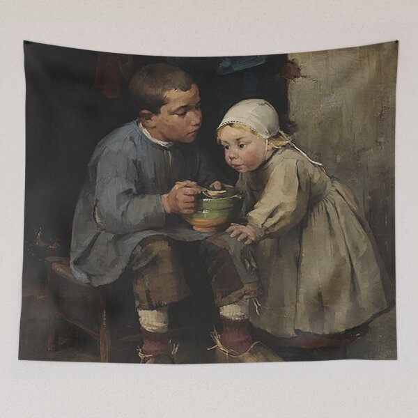 Item preview, Helen Schjerfbeck - A Boy Feeding his Little Sister designed and sold by tomorrowsart.