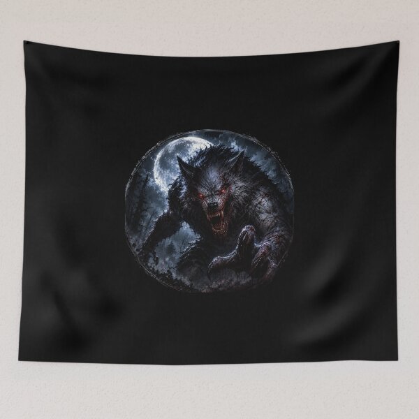 Item preview, Scary full moon Werewolf art designed and sold by SMARTKIT DESIGNAGENCY.