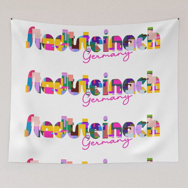 Item preview, Stadtsteinach, Germany, Vibrant Abstract City Typography Art designed and sold by Wanderful-roads.