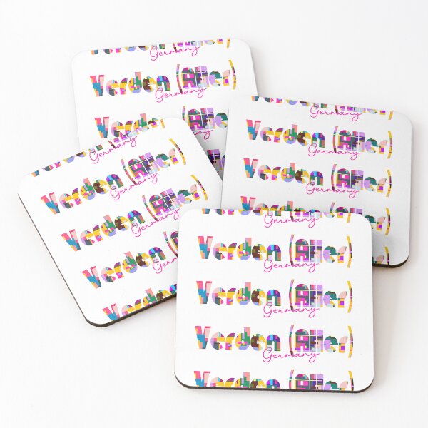 Aperçu de l'œuvre Verden (Aller), Allemagne, art typographique abstrait et vibrant de la ville créée et vendue par Wanderful-roads.