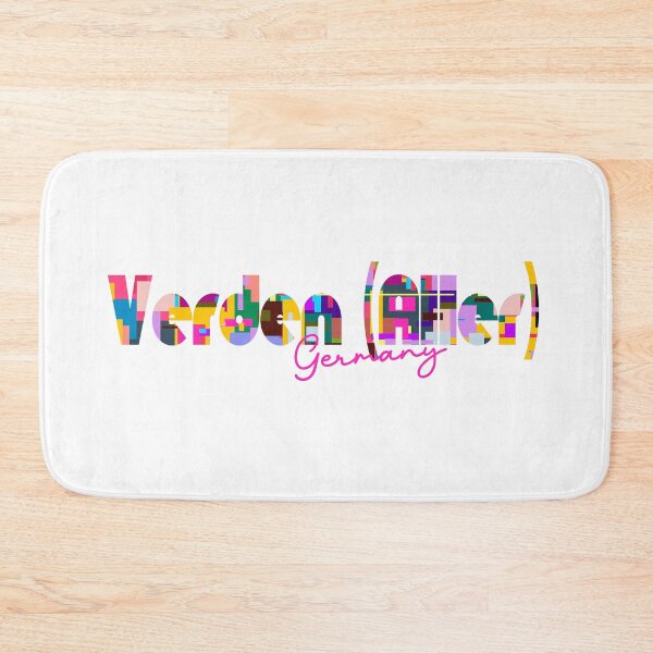 Aperçu de l'œuvre Verden (Aller), Allemagne, art typographique abstrait et vibrant de la ville créée et vendue par Wanderful-roads.