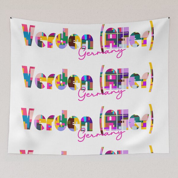 Item preview, Verden (Aller), Germany, Vibrant Abstract City Typography Art designed and sold by Wanderful-roads.