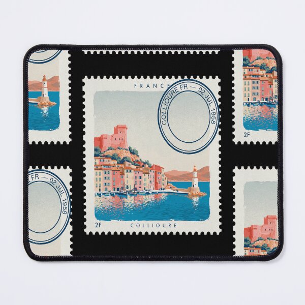 Item preview, Collioure France Côte Vermeille Postage Stamp Travel Sticker designed and sold by stickercuffs.