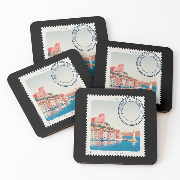Item preview, Collioure France Côte Vermeille Postage Stamp Travel Sticker designed and sold by stickercuffs.