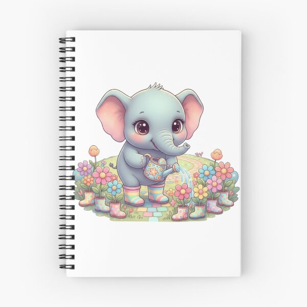 Item preview, A Charming Kawaii Elephant - Pastel Rainbow-Colored Spring Garden designed and sold by DigitfanStudio.