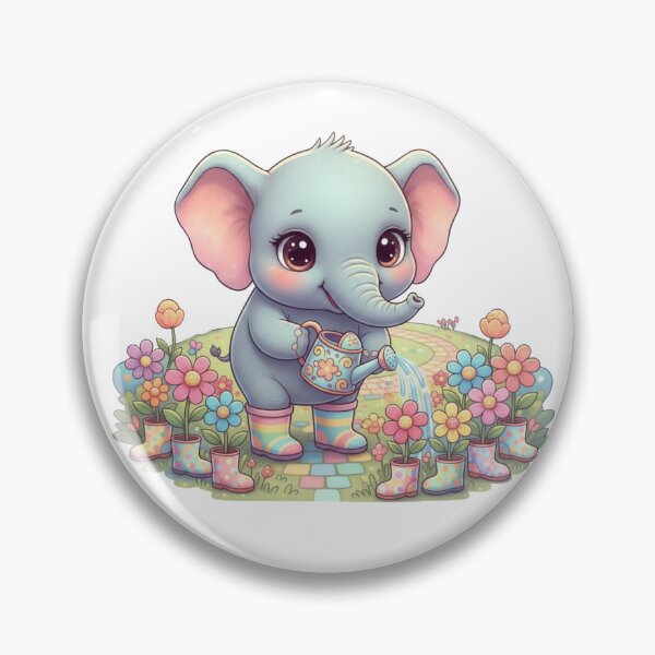 Item preview, A Charming Kawaii Elephant - Pastel Rainbow-Colored Spring Garden designed and sold by DigitfanStudio.
