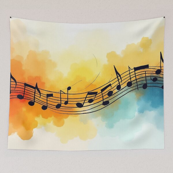 Item preview, Colorful Music Notes Watercolor Painting. designed and sold by fbtrisha.