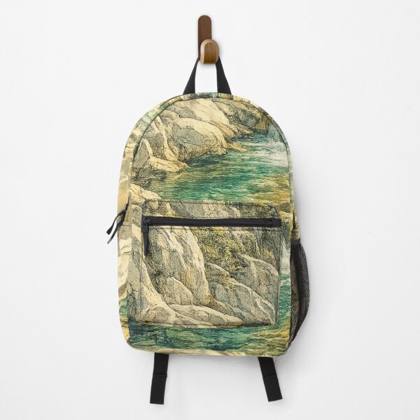 Item preview, Alpine Waterfall Canyon: Turquoise Gorge Stream Mountain Landscape Art designed and sold by irfanshikh.