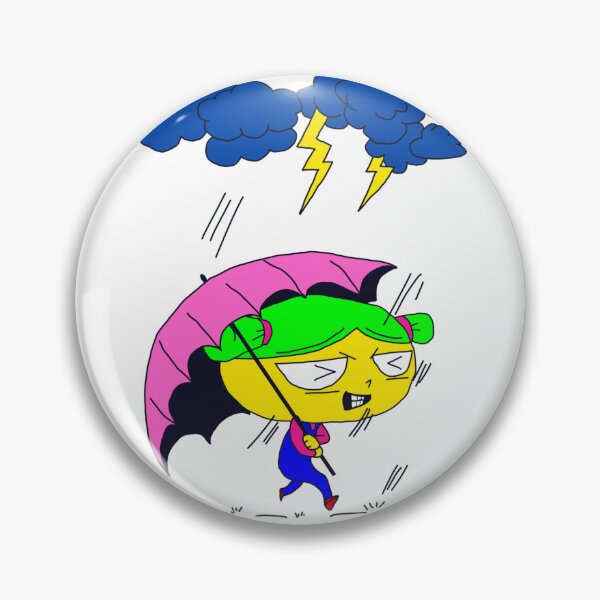 Item preview, Stormy Day Grumpy Umbrella Cartoon Character designed and sold by pixelblotshop.