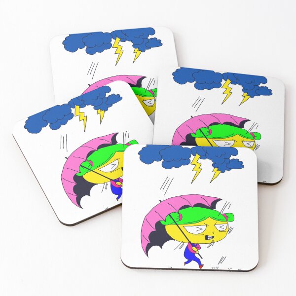 Item preview, Stormy Day Grumpy Umbrella Cartoon Character designed and sold by pixelblotshop.
