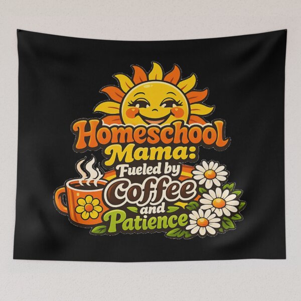 Item preview, Funny Homeschool Mama Fueled By Coffee And Patience designed and sold by DeliaDesignsCo.