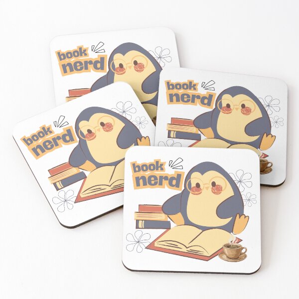 Item preview, Book Nerd Penguin | Cute Blue Penguin Reading with Coffee & Books designed and sold by Cherryontopp03.