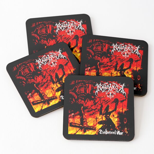Item preview, Red Yellow Background With Death Metal Typography designed and sold by MosiqueUnique.