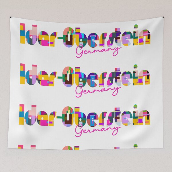 Item preview, Idar-Oberstein, Germany, Vibrant Abstract City Typography Art designed and sold by Wanderful-roads.