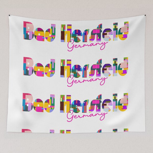 Item preview, Bad Hersfeld, Germany, Vibrant Abstract City Typography Art designed and sold by Wanderful-roads.