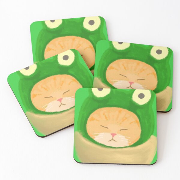 Item preview, Cute Frog Hat Kitty designed and sold by CosmicHollow.