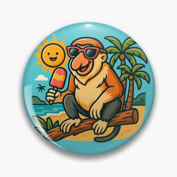 Item preview, Funny Proboscis Monkey Vacation - Summer Holiday Cartoon designed and sold by Wild-way Art.