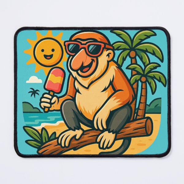 Item preview, Funny Proboscis Monkey Vacation - Summer Holiday Cartoon designed and sold by Wild-way Art.
