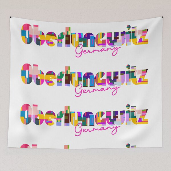 Item preview, Oberlungwitz, Germany, Vibrant Abstract City Typography Art designed and sold by Wanderful-roads.