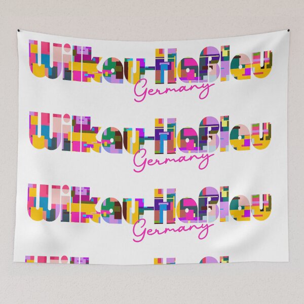 Item preview, Wilkau-Haßlau, Germany, Vibrant Abstract City Typography Art designed and sold by Wanderful-roads.