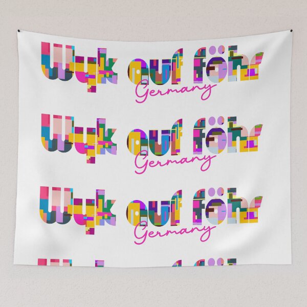 Item preview, Wyk auf Föhr, Germany, Vibrant Abstract City Typography Art designed and sold by Wanderful-roads.