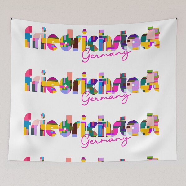 Item preview, Friedrichstadt, Germany, Vibrant Abstract City Typography Art designed and sold by Wanderful-roads.