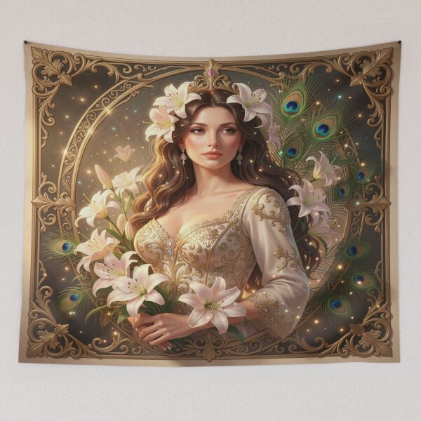 Artikelvorschau, Art Nouveau Lily & Peacock Lady entworfen und verkauft von FotoworldEdel.