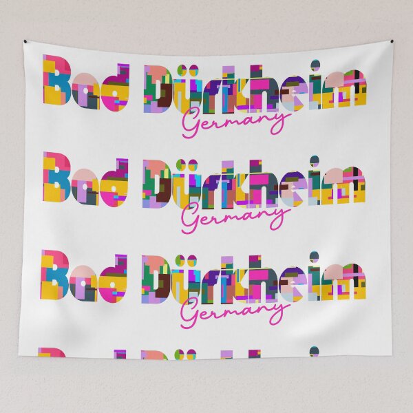 Item preview, Bad Dürkheim, Germany, Vibrant Abstract City Typography Art designed and sold by Wanderful-roads.