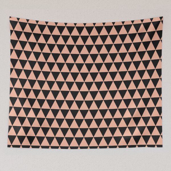 Item preview, Black And Peach Triangle Grid Pattern designed and sold by pattern-archive.