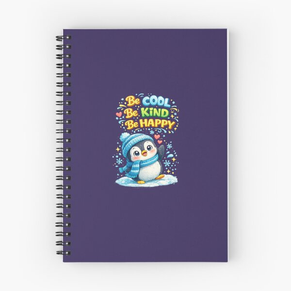 Item preview, Be Cool Be Kind Be Happy Cute Penguin Sticker | Cartoon Penguin Quote | Colorful Typography | Winter Animal Art designed and sold by StyloStudio.