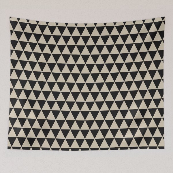 Item preview, Patrón de cuadrícula triangular negro y arena designed and sold by pattern-archive.