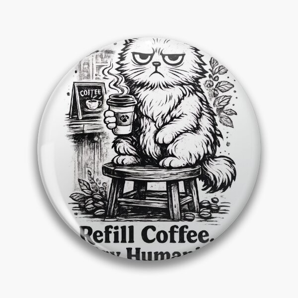 Item preview, Refill Coffee Retry Humanity Funny Cat T-Shirt | Moody Coffee Lover Vintage Quote Design designed and sold by Rx Graphic Studio.