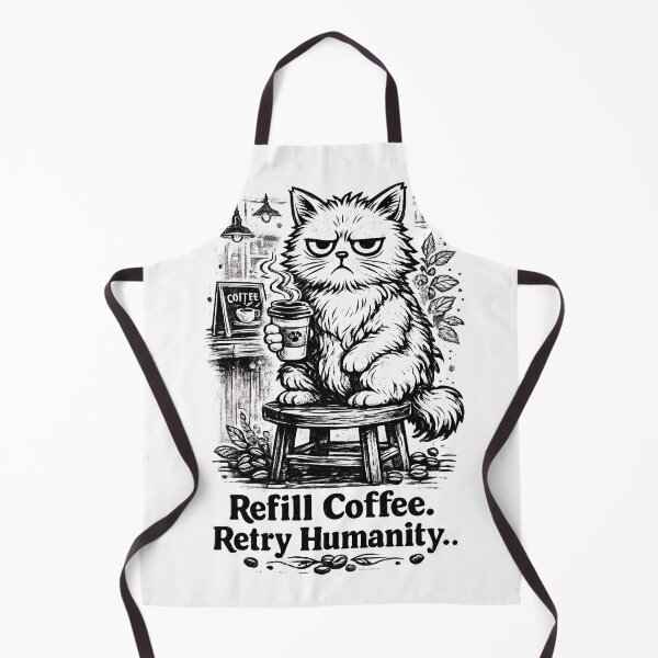 Item preview, Refill Coffee Retry Humanity Funny Cat T-Shirt | Moody Coffee Lover Vintage Quote Design designed and sold by Rx Graphic Studio.