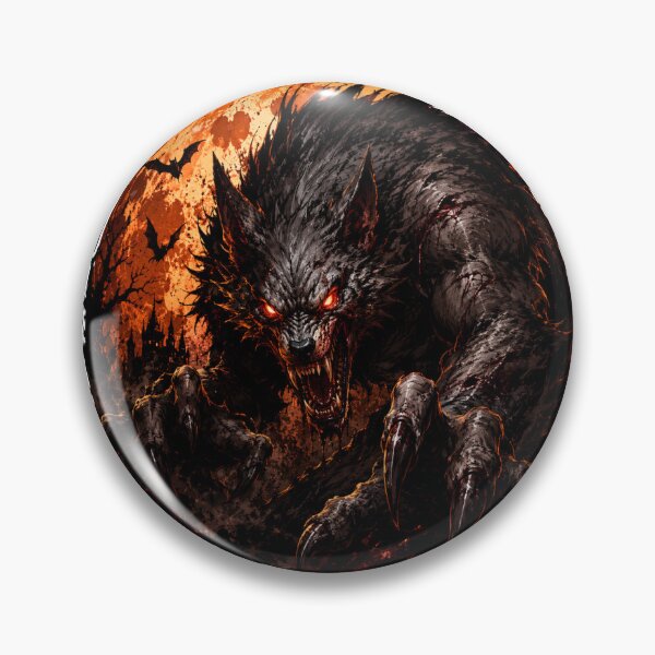 Item preview, Scary red full moon Werewolf art designed and sold by SMARTKIT  DESIGNAGENCY.