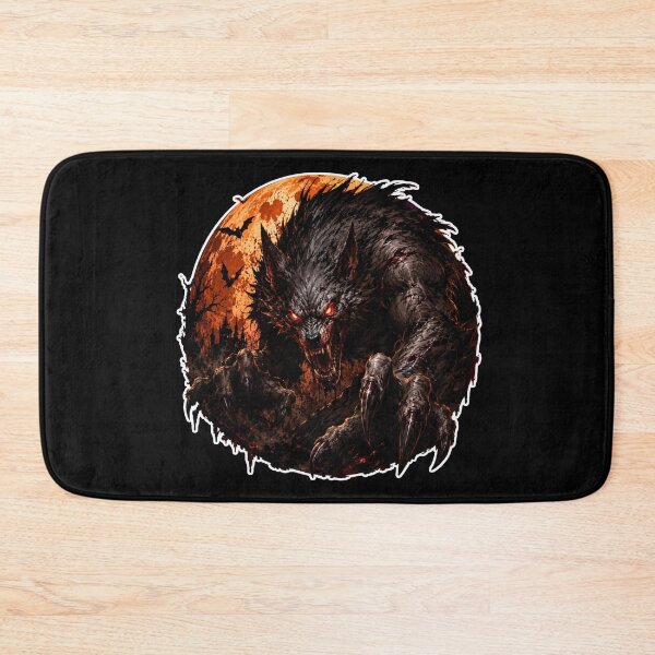 Item preview, Scary red full moon Werewolf art designed and sold by SMARTKIT  DESIGNAGENCY.