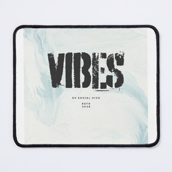 Item preview, Blue Marbled Background - Vibes in black Tshirt design designed and sold by SVSocialH.
