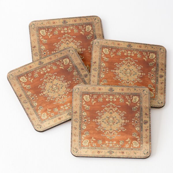 Item preview, Vintage Orange Terracotta Persian Floral Oriental Royal Rug Pattern designed and sold by GrinGalore.