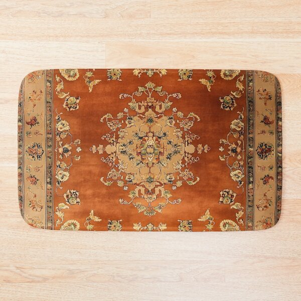Item preview, Vintage Orange Terracotta Persian Floral Oriental Royal Rug Pattern designed and sold by GrinGalore.