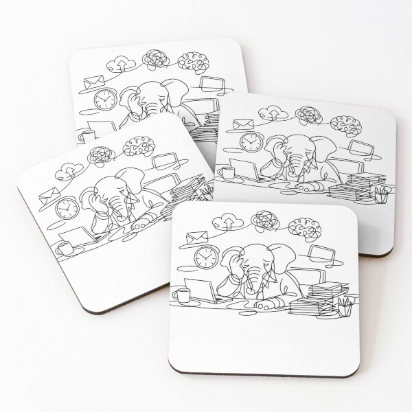 Item preview, Memory Overload – Single‑Line Office Chaos Art, Minimalist Brain‑Drain Illustration designed and sold by EdgeSphere.