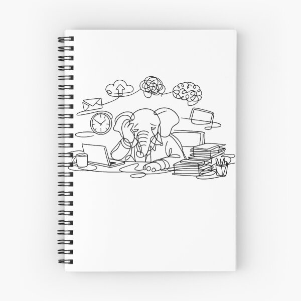 Item preview, Memory Overload – Single‑Line Office Chaos Art, Minimalist Brain‑Drain Illustration designed and sold by EdgeSphere.