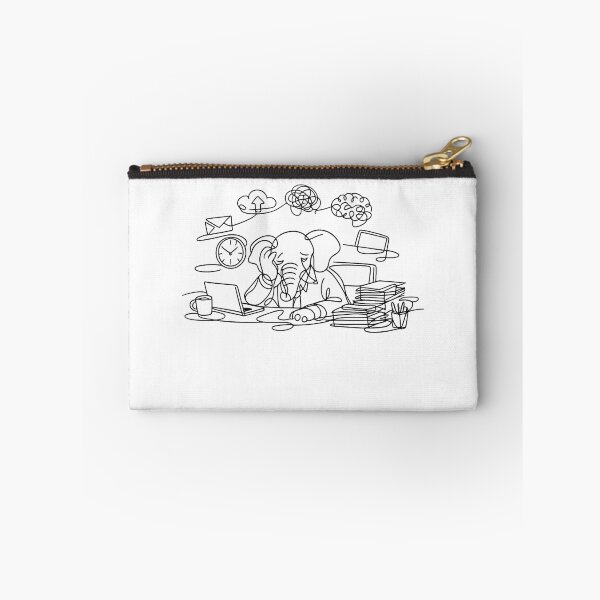Item preview, Memory Overload – Single‑Line Office Chaos Art, Minimalist Brain‑Drain Illustration designed and sold by EdgeSphere.