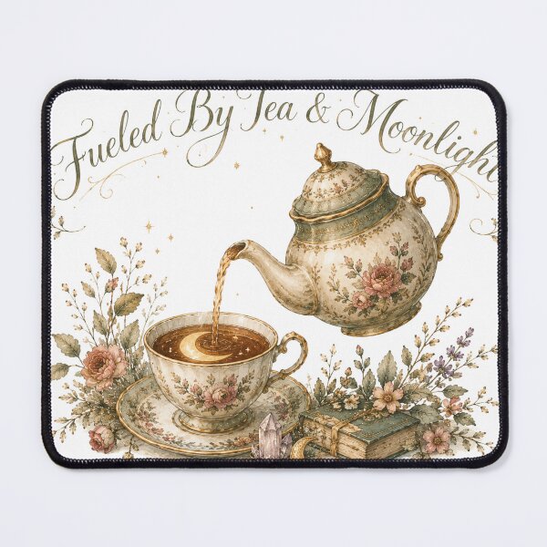 Item preview, Fueled By Tea and Moonlight — Tea Witch Cottagecore Shirt designed and sold by DreamelleStudio.