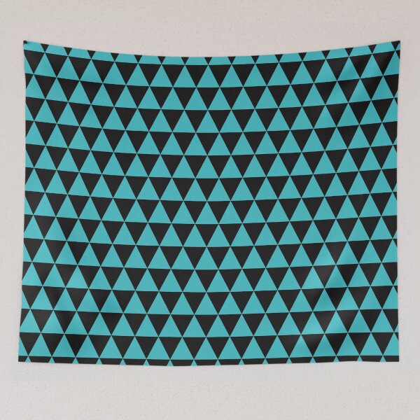 Item preview, Black And Turquoise Triangle Grid Pattern designed and sold by pattern-archive.