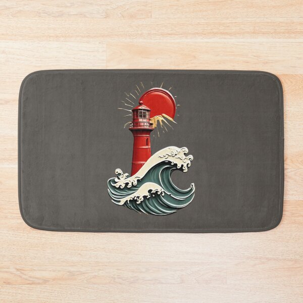 Item preview, Lighthouse with Red Sun & Wave | Elysium Echoes Icon 02 designed and sold by Shift-Bloom.
