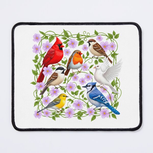 Item preview, Colorful Garden Birds Floral Vine Art designed and sold by NightSpell.