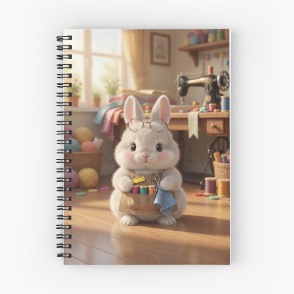 Item preview, Cute Tailor Bunny Sewing in Cozy Studio designed and sold by lovelistivkaa.