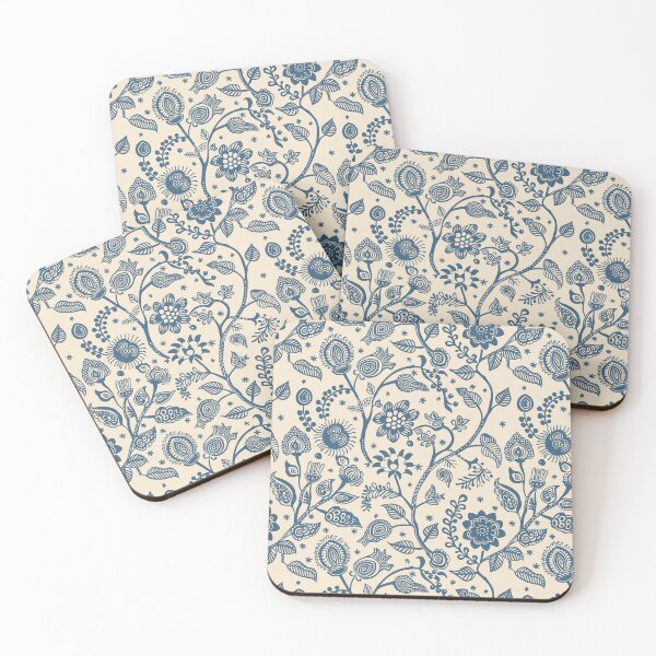 Item preview, Vintage Indian Kalamkari Floral Pattern designed and sold by Hanna Ryan.